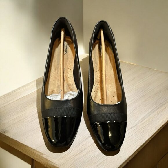Clarks Juliet Monte Flat | Size 9W (Wide) | Color Black - Picture 2 of 9